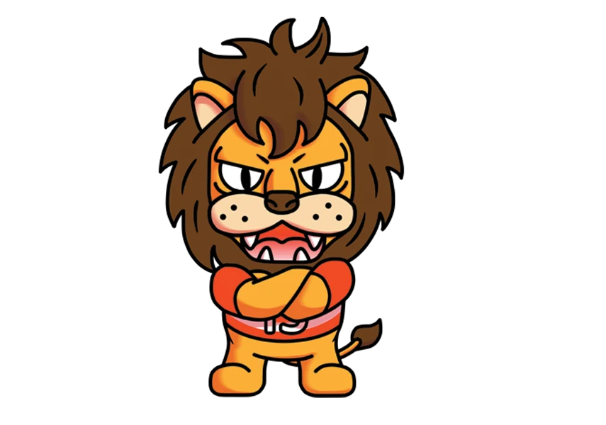 フルバックを動物で例えたライオンのキャラクター