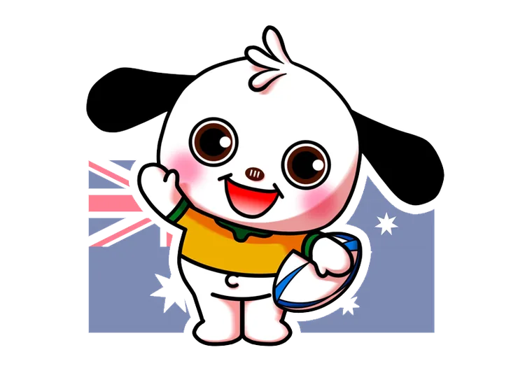 オーストラリア代表のジャージを着たラガマルくん