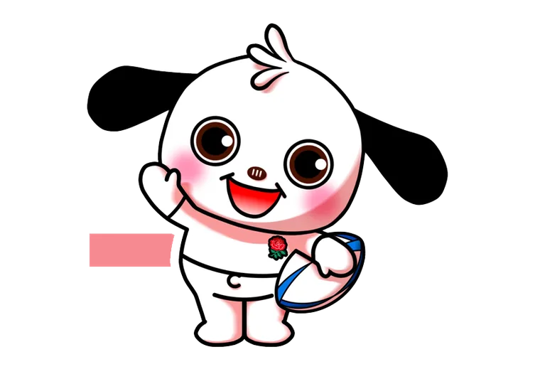 イングランド代表のジャージを着たラガマルくん