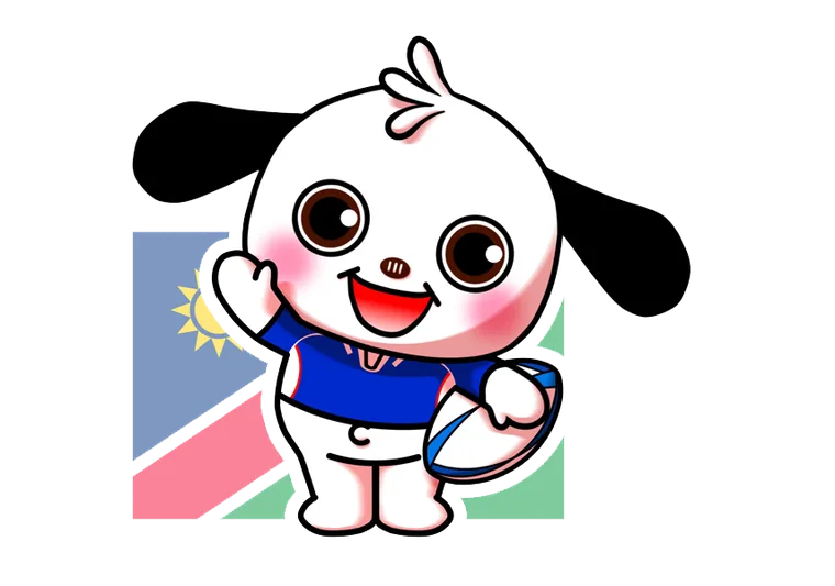 ナミビア代表のジャージを着たラガマルくん