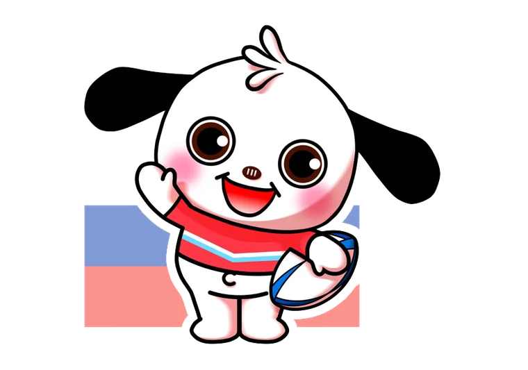ロシア代表のジャージを着たラガマルくん