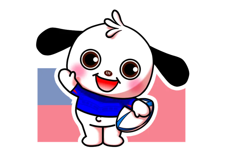 サモア代表のジャージを着たラガマルくん