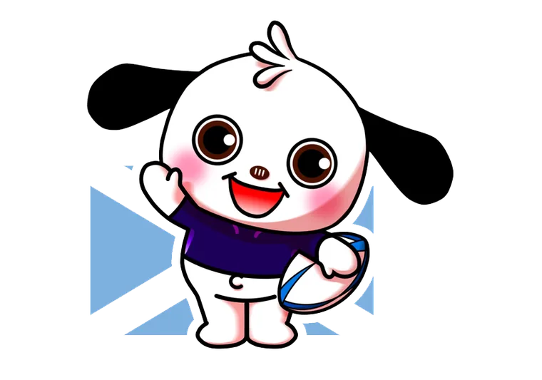 スコットランド代表のジャージを着たラガマルくん