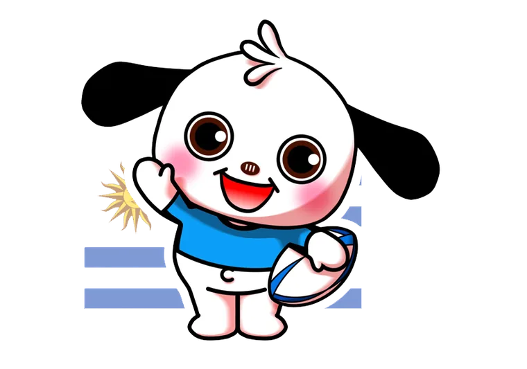 ウルグアイ代表のジャージを着たラガマルくん