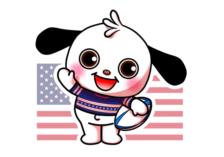 アメリカ代表のジャージを着たラガマルくん