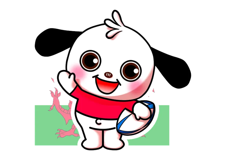 ウェールズ代表のジャージを着たラガマルくん