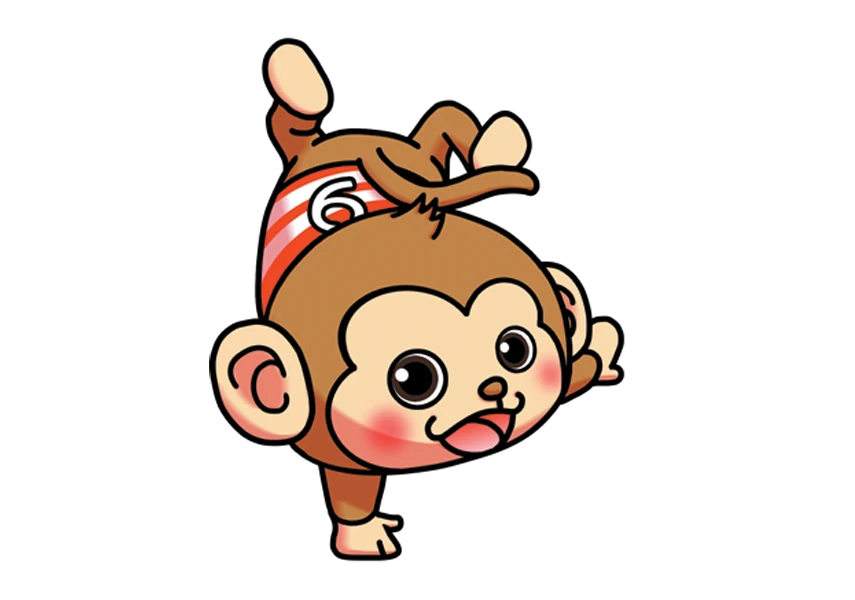 スクラムハーフを動物で例えたサルのキャラクター