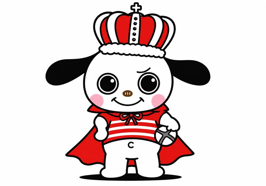 王冠とマントを身につけたラガマルくん