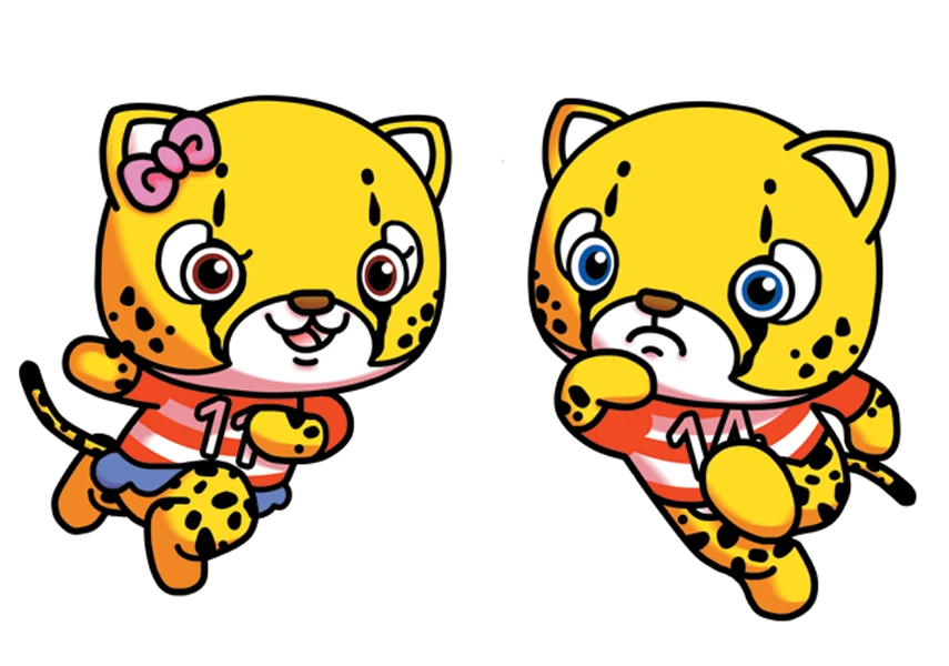 ウィングを動物で例えたチーターのキャラクター。11番と14番
